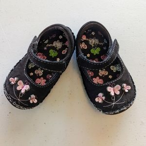 Baby Girl Brown Mary Jane Shoes with Butterfly's Size 4
